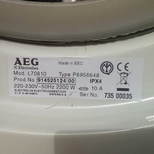 Rentadora AEG ELECTROLUX 70810 (7kg) - Imatge 2