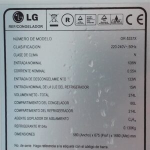 Nevera LG GR3337