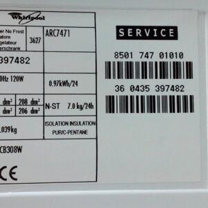 Nevera WHIRPOOL ARC 7471