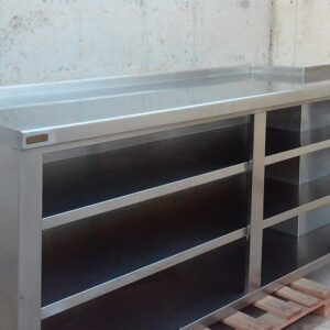 Mostrador d'acer inoxidable amb empostades inox 233x60x101