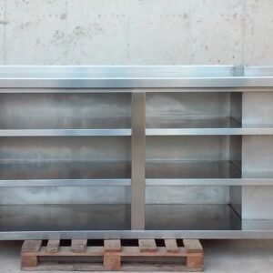 Mostrador d'acer inoxidable amb empostades inox 233x60x101