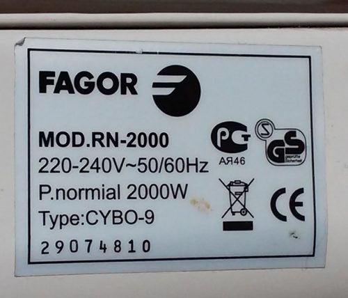 Radiador d'oli FAGOR RN2000