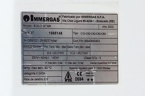 Caldera de gas IMERGAS