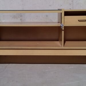 Mostrador de fusta i vidre de 156x52x89cm