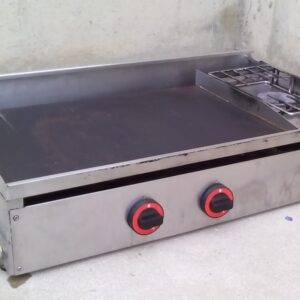 Planxa hosteleria de gas amb fogó de 80x47x21cm