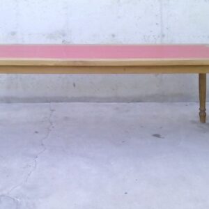 Taula de fusta i ceràmica vermella 200x78x74cm