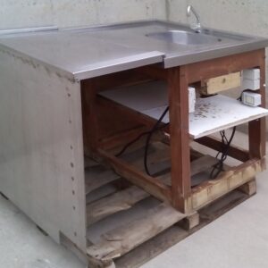 Pica + mostrador inox de 143x80x103cm