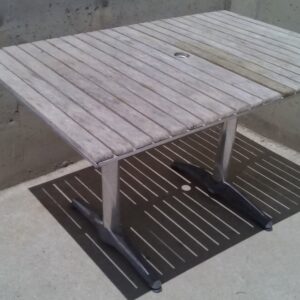 Taula terrassa alumini i fusta 120x80x70cm