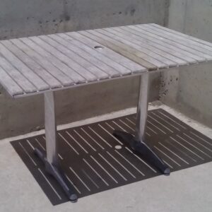 Taula terrassa alumini i fusta 120x80x70cm