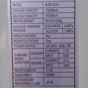 Aire condicionat inverter MUNDOCLIMA MUPR-18-H3