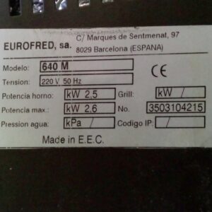 Forn de convecció EUROFRED 640 M