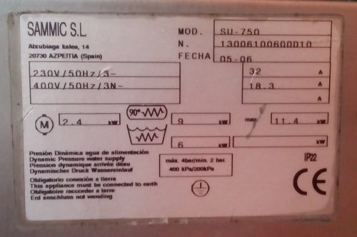 Lavavajillas SAMMIC SU-750 de segunda mano en cabauoportunitats.com