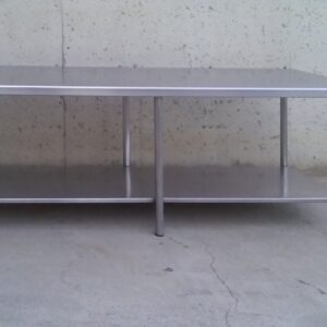Taula de segona mà d'acer inoxidable de 210x80x80xcm a cabauoportunitats.com