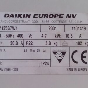 Fancoil DAIKIN RY125B7W1 inverter