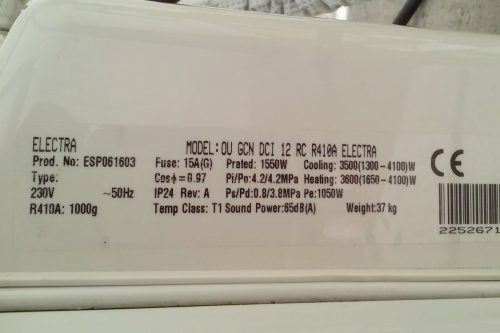 Aire acondicionado inverter ELECTRA OU GCN DCI 12 de segunda mano en cabauoportunitats.com