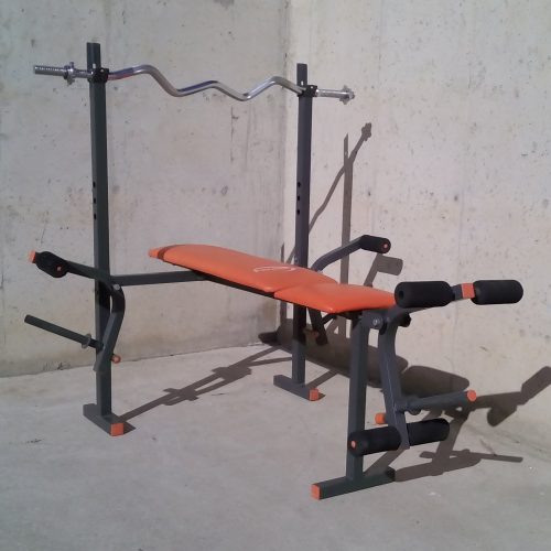 Banco de musculación FITNESS 1 ONE con pesas seminuevo en cabauoportunitats.com