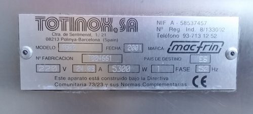 Fregavasos hosteleria MACFRIN 4602 de segunda mano en cabauoportunitats.com