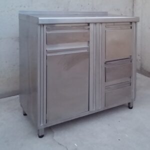 Mueble cafetero de acero inoxidable en cabauoportunitats.com