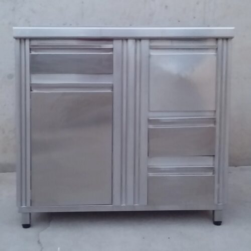 Mueble cafetero de acero inoxidable en cabauoportunitats.com