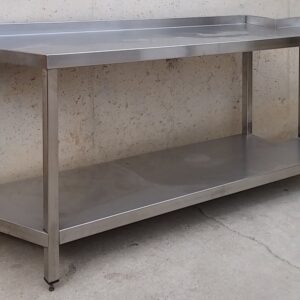 Taula d'acer inoxidable de 170x50x87cm de segona mà a cabauoportunitats.com