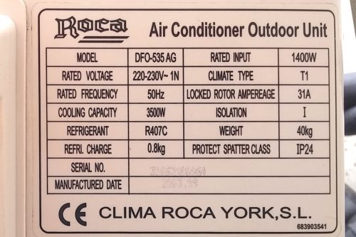Aire condicionat ROCA ECO DPO-535 AG de segona mà a cabauoportunitats.com