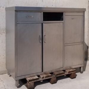 Mueble cafetero de inox de  120x55x110cm de ocasión en cabauoportuntiats.com