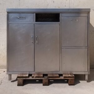 Mueble cafetero de inox de  120x55x110cm de ocasión en cabauoportuntiats.com