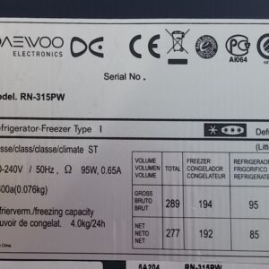 Frigorífico DAEWOO RN-315PW seminuevo en cabauoportunitats.com