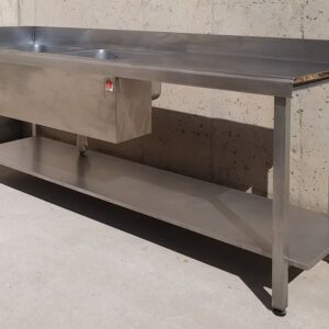 Fregadero de inox de ocasión con dos senos hondos en cabauoportunitats.com