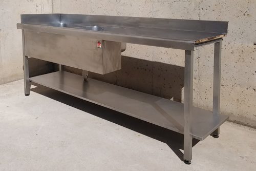 Fregadero de inox de ocasión con dos senos hondos en cabauoportunitats.com
