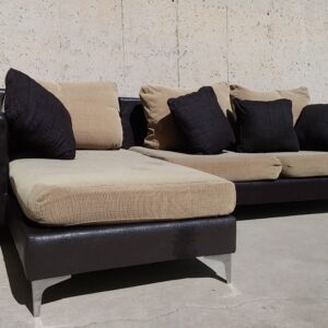 Sofà + chaise longue d'ocasió en bon estat a cabauoportunitats.com