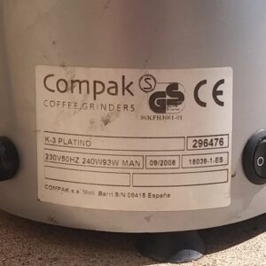 Molí de cafè COMPAK K-3 Platino d'ocasió a cabauoportunitats.com