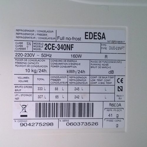 Frigorífico EDESA de segunda mano, de 242 litros en cabauoportunitats.com