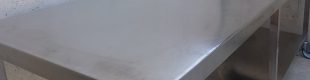 Mostrador d'acer inoxidable de 350x75x87cm d'ocasió a cabauoportunitats.com