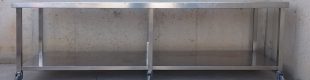 Mostrador d'acer inoxidable de 350x75x87cm d'ocasió a cabauoportunitats.com