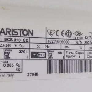 Frigorífico panelable ARISTON de ocasión en cabauoportunitats.com