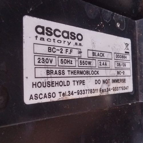 Cafetera ASCASO BC-2 de ocasión en cabauoportunitats.com