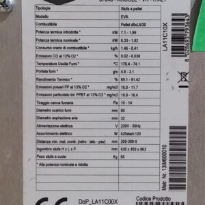 Estufa pelet LAST CALOR 7kW de ocasión en cabauoportunitats.com