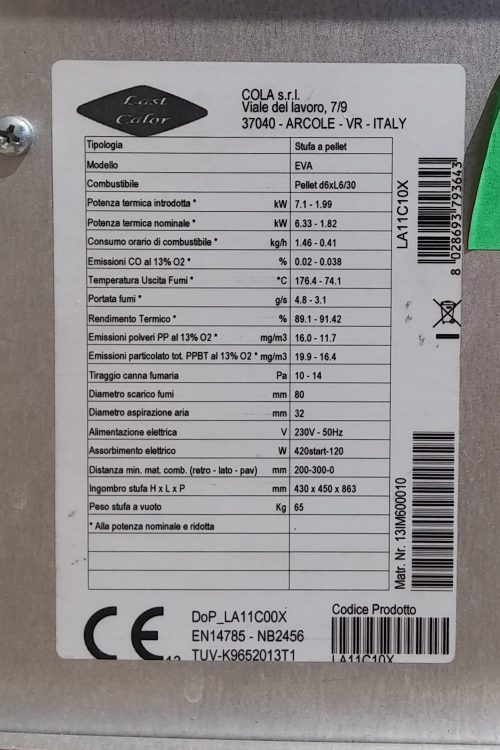 Estufa pelet LAST CALOR 7kW de ocasión en cabauoportunitats.com