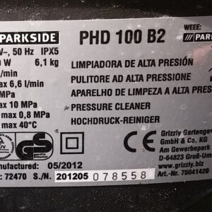 Hidrolimpiadora PARKSIDE PHD100B2 de ocasión en cabauoportunitats.com