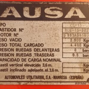 Toro AUSA CE-15 matriculat a cabauoportunitats.com