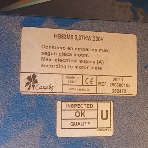 Ventilador helicoidalCASALS HB63M6 en cabauoportunitats.com