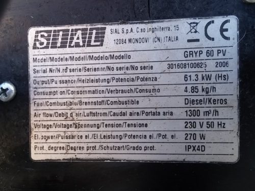 Cañón de aire SIAL GRYP 60PV de ocasión en cabauoportunitats.com