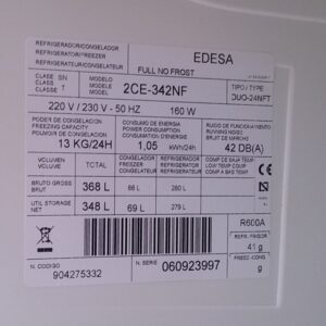 Frigorífico EDESA EFFICIENT A+ de ocasión en cabauoportunitats.com