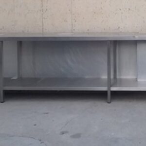 Taula d'acer inoxidable de 490cm d'ocasió a cabauoportunitats.com Balaguer - Lleida - Catalunya