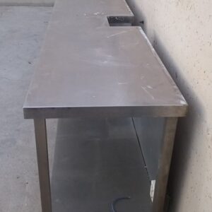 Taula d'acer inoxidable de 490cm d'ocasió a cabauoportunitats.com Balaguer - Lleida - Catalunya