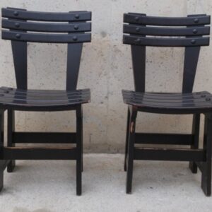 Silla marrón de madera estilo oriental de ocasión en cabauoportunitats.com