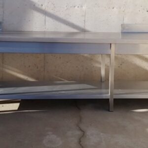 Taula de treball d'inox 285cm d'ocasió a cabauoportunitats.com Balaguer - Lleida - Catalunya