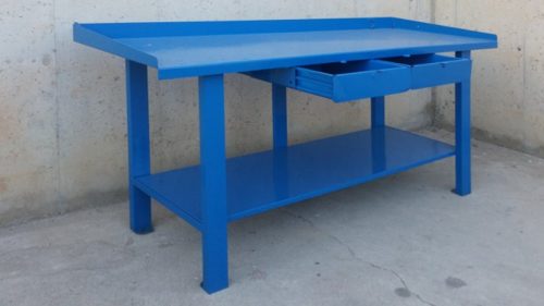 Mesa de trabajo de chapa 200cm de ocasión en cabauoportunitats.com