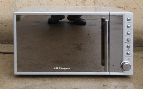 Microondas plateado ORBEGOZO de ocasión en cabauoportunitats.com